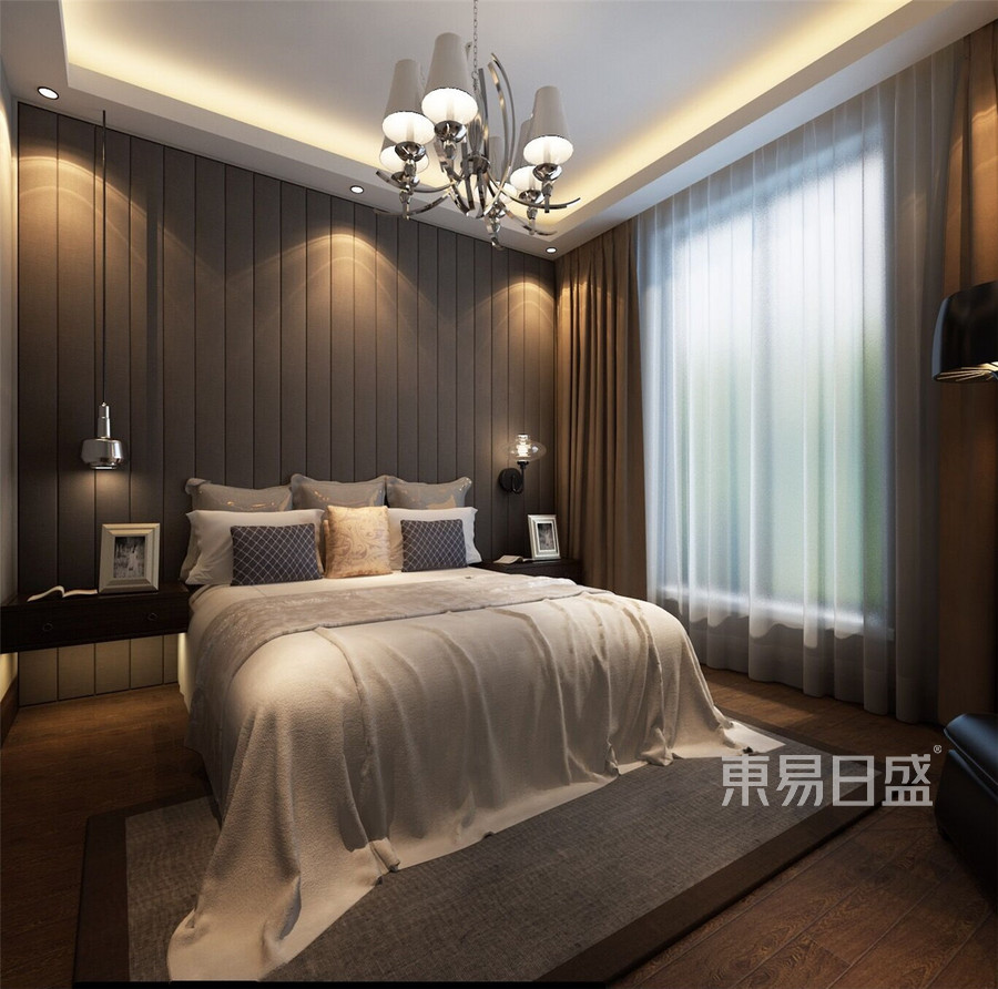 泉水园港式风格卧室装修效果图