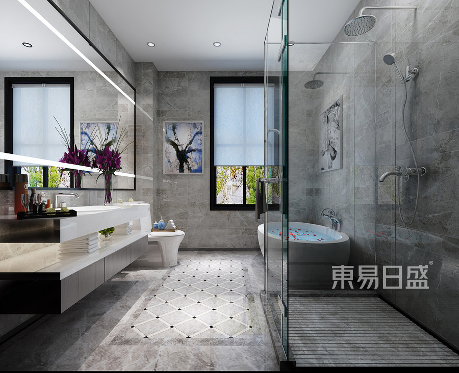 上海家装卫生间干湿分离玻璃隔断装饰技巧
