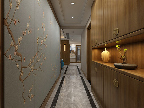 汉江新城 新中式装修效果图 三室两厅 120平米