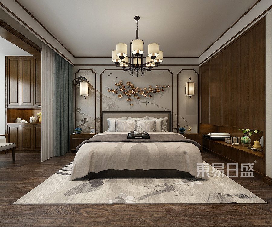 世纪龙庭新中式风格卧室装修效果图