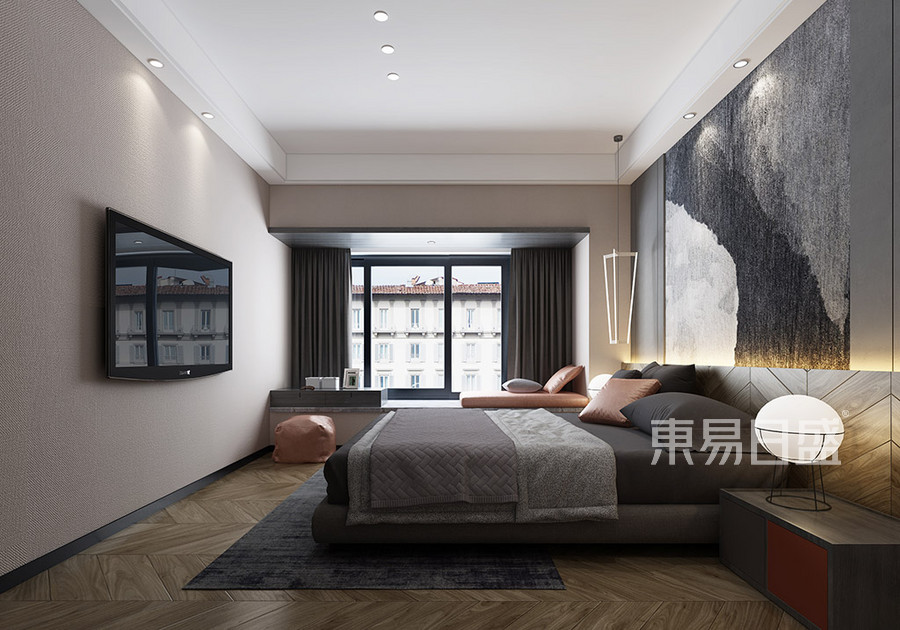 虎门地标广场现代简约卧室装修效果图