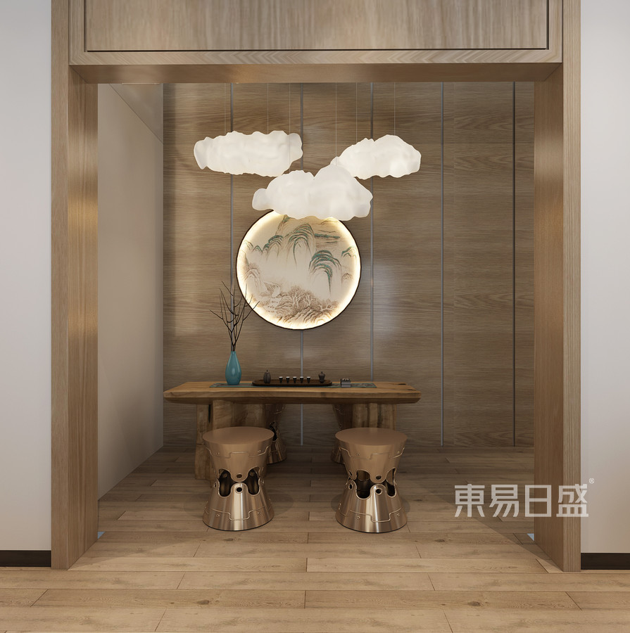 淡雅新中式茶室设计