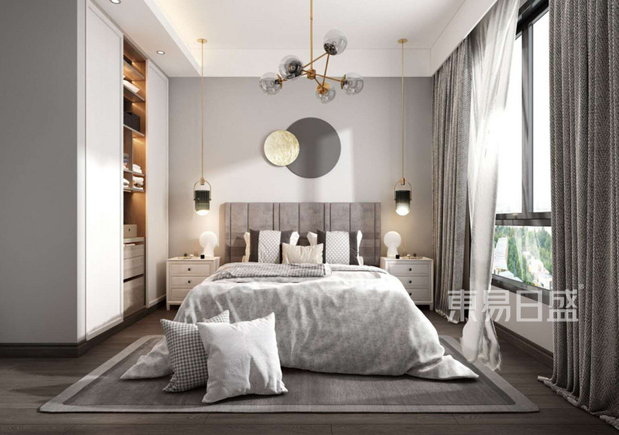 樟木头绿茵温莎堡现代简约风格卧室装修效果图效果图