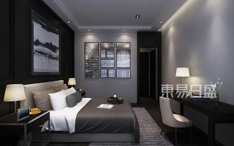 卧室已完美的黑白灰搭配效果图_装修效果图大全2018