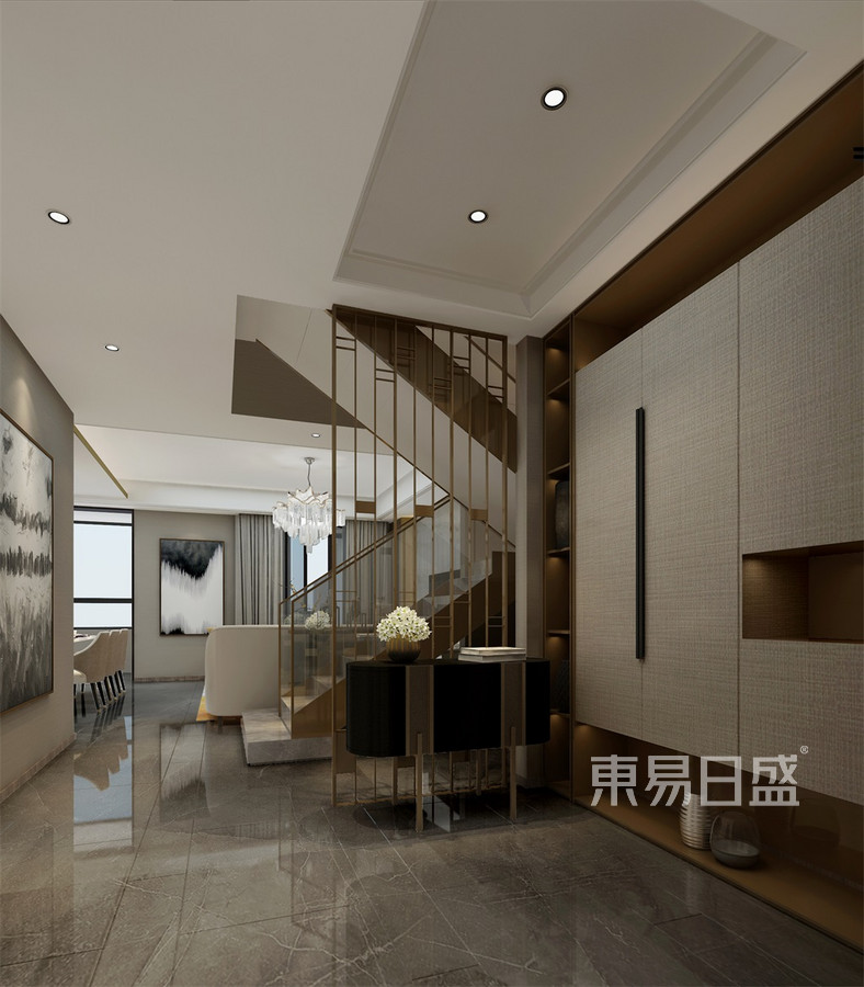 别墅-轻奢-入户门厅-效果图