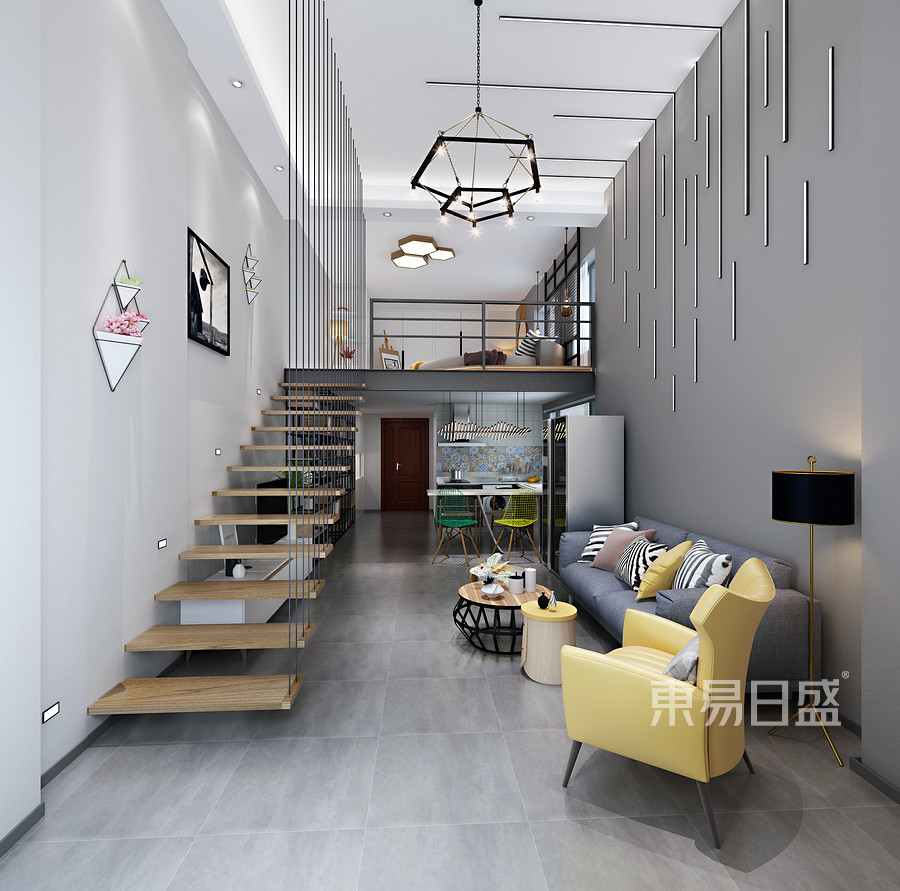loft风格客厅装修效果图