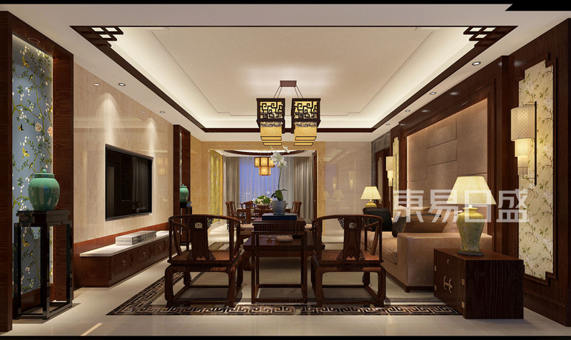 深圳客厅装修实景图 新中式风格装修
