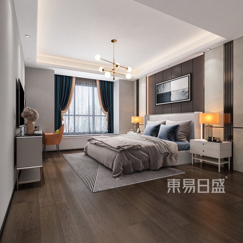 广州星河丹提现代简约卧室装修效果图