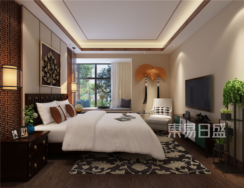 新中式风格三室一厅卧室装修