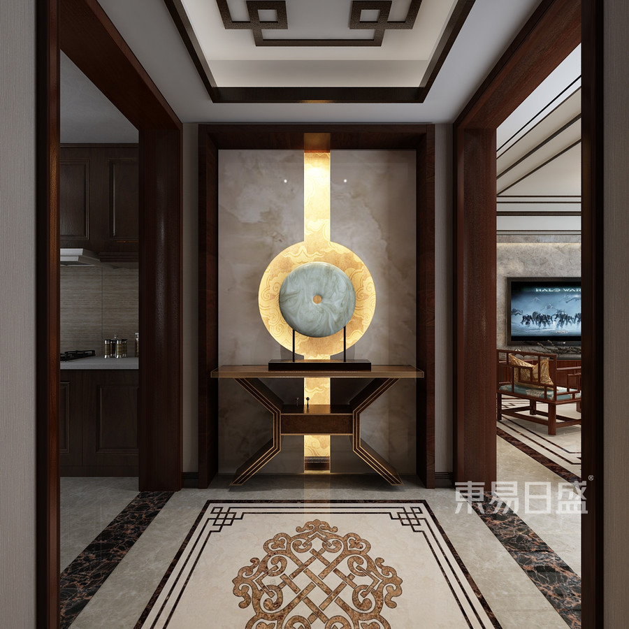 中式古典风格-玄关-装修效果图