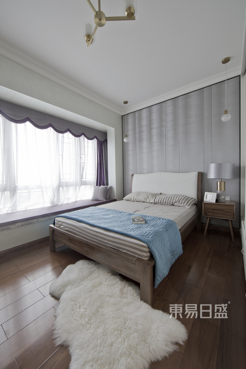 佛山怡翠尊堤现代中式卧室实景效果图