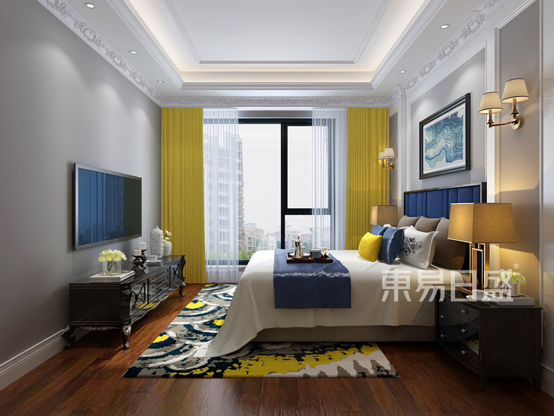 美式风格卧室效果图 155㎡现代美式风格案例