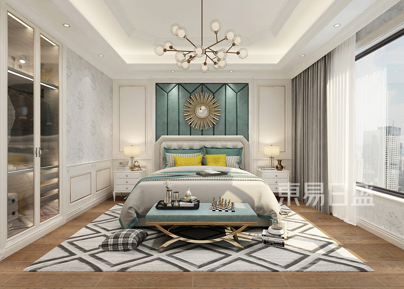 佛山424㎡简欧风复式楼卧室设计