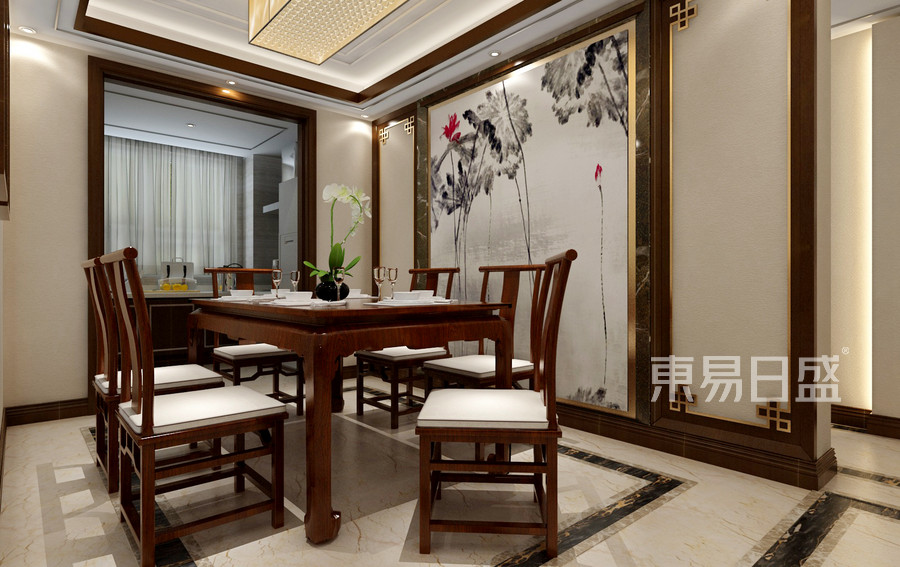 新中式风格-餐厅-装修效果图
