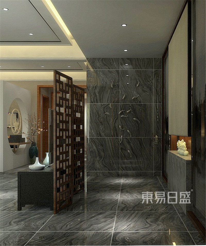 悦湖庭院中式风格玄关装修效果图
