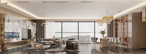 兰江山第-瑧山道 280平米平层六房两厅 现代轻奢风格设计案例