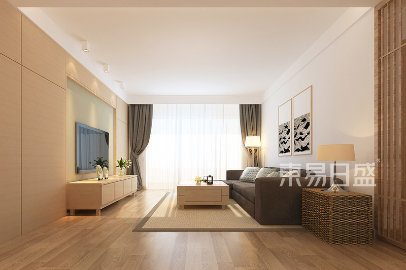 金色家园日式风格105平客厅