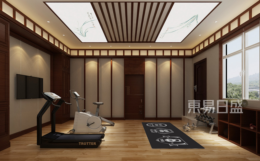 新中式风格-健身房-装修效果图