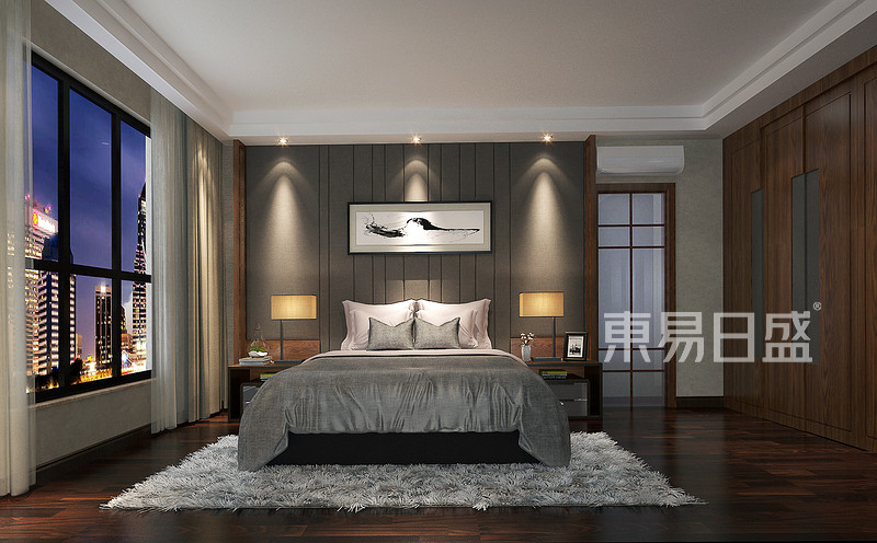 150平房子现代中式卧室装修效果图