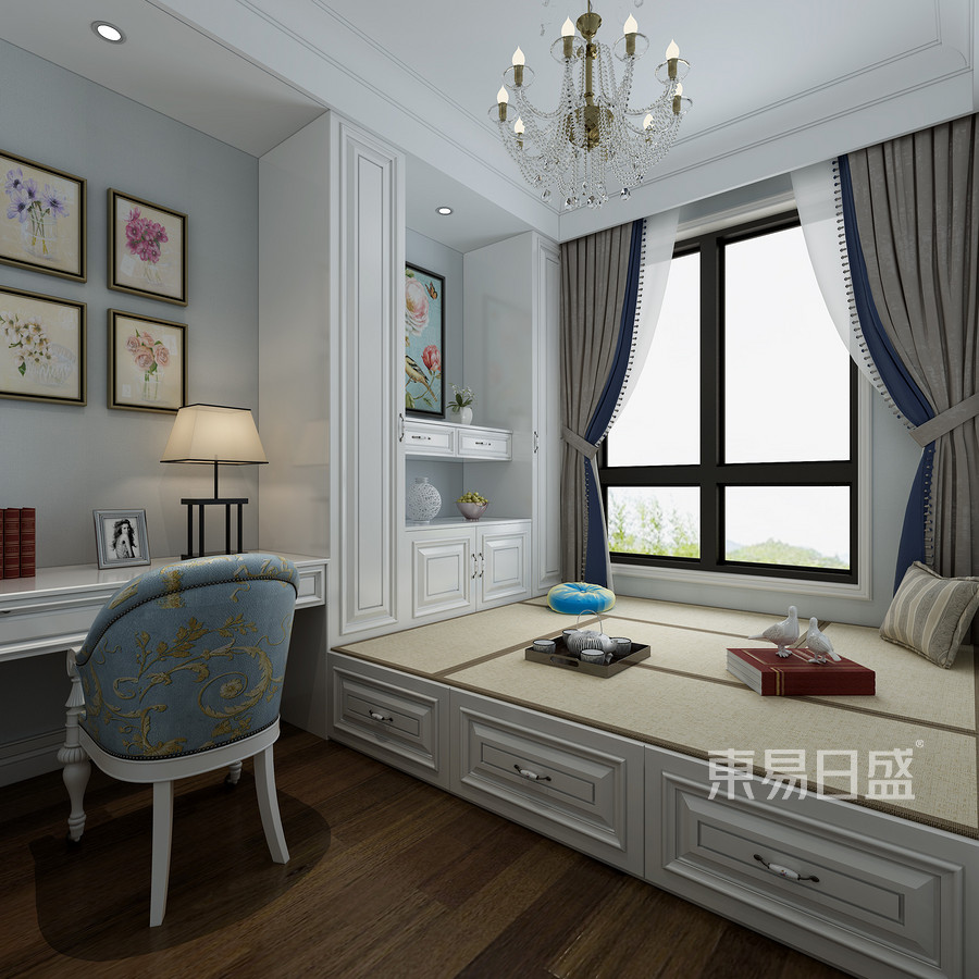 莱茵翠景法式风格次卧装修效果图