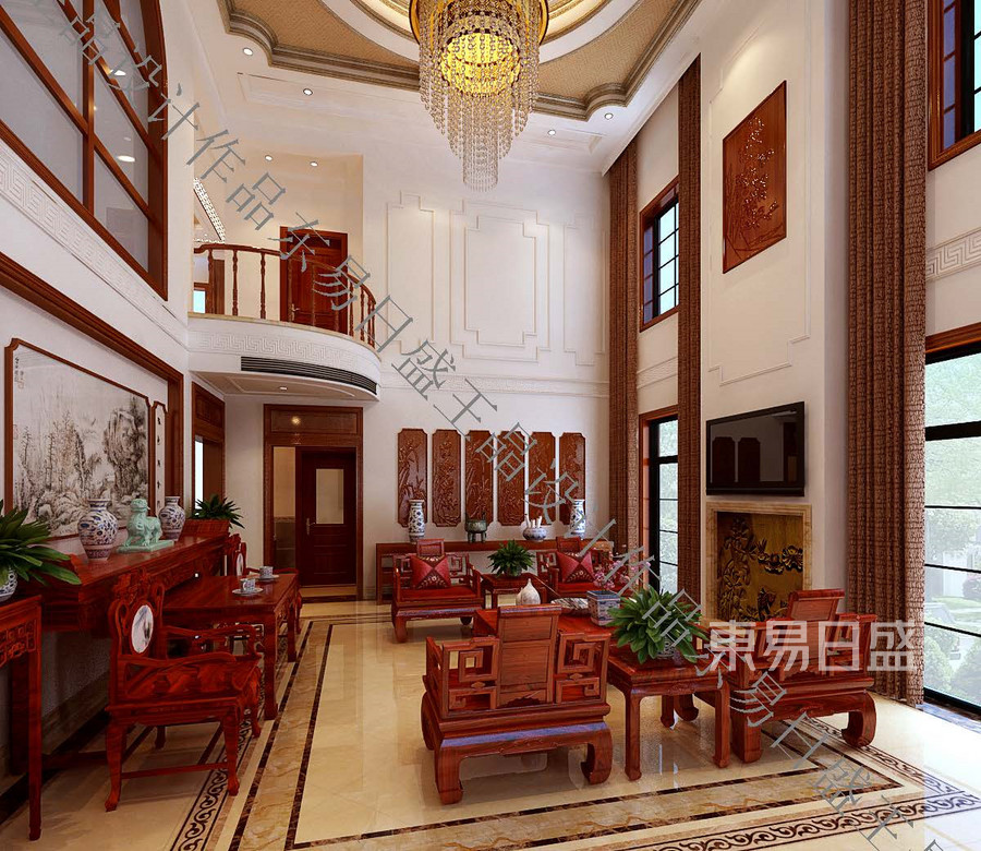 新悦庭中式奢华客厅装修效果图