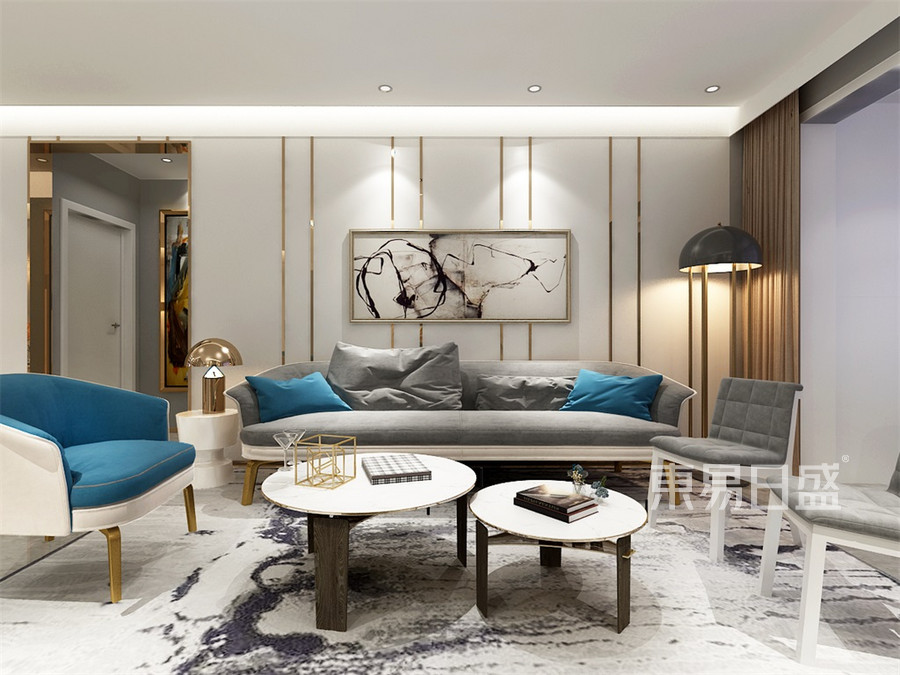 现代轻奢-客厅沙发背景墙-效果图效果图 分享 收藏 空间 风格