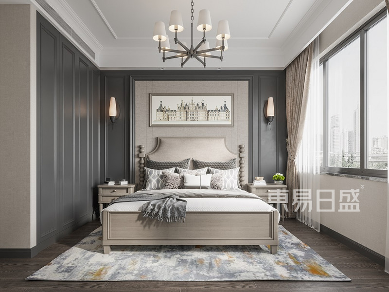 上海欧风花都150平现代美式卧室