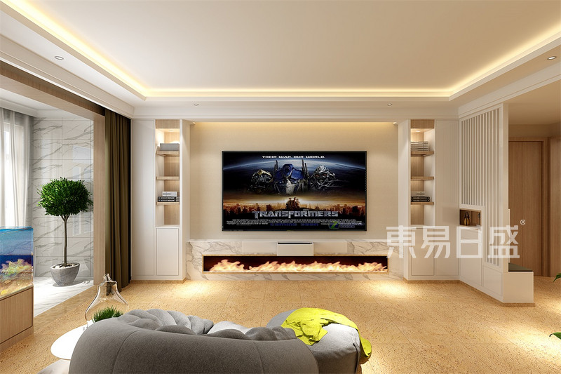 室内装修效果图 > 北欧-客厅电视背景墙   所属案例:常青藤北欧风格