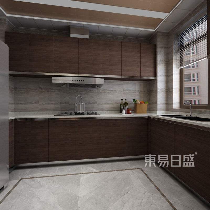 新中式风格-厨房-装修效果图