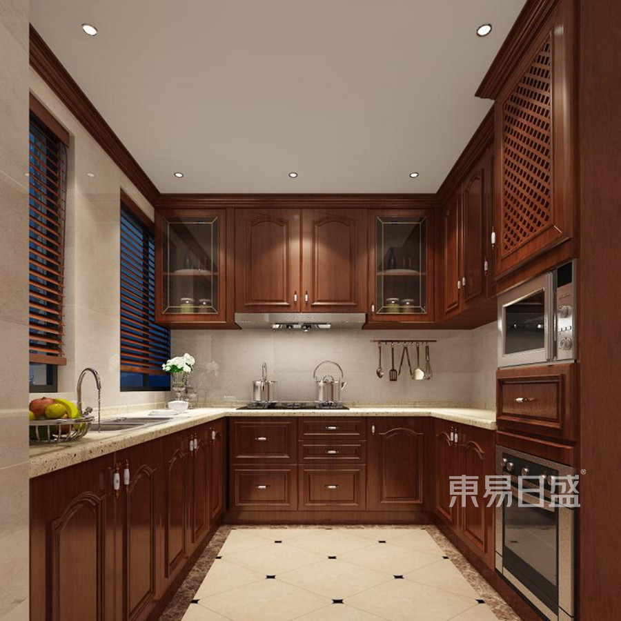 厨房装修效果图 新中式风格装饰设计