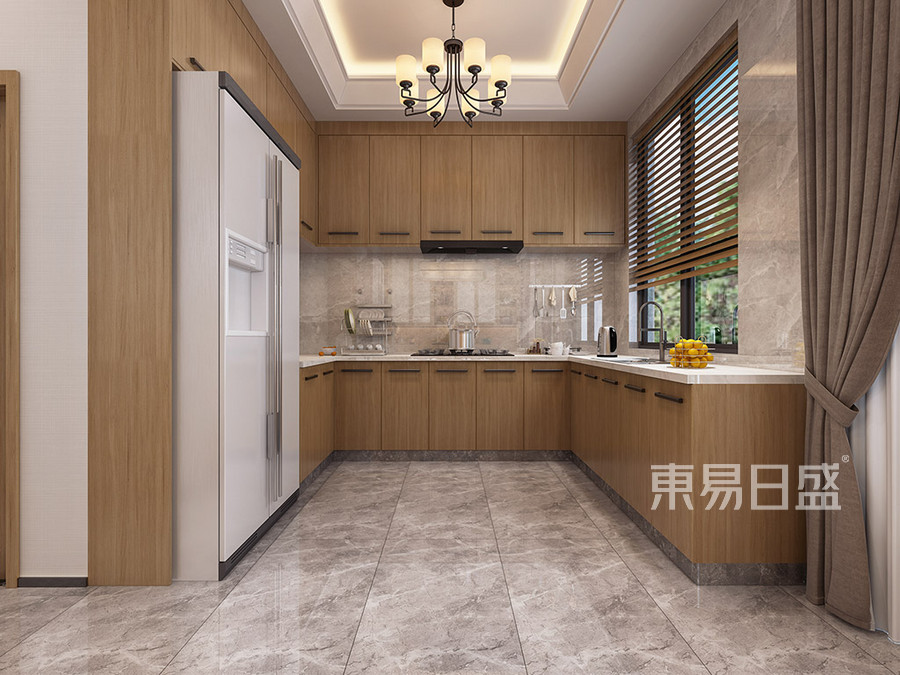 黄江湖山大境别墅新中式厨房装修效果图