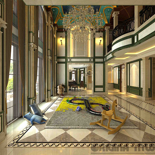 融创玫瑰园600平米法式风格别墅装修效果图
