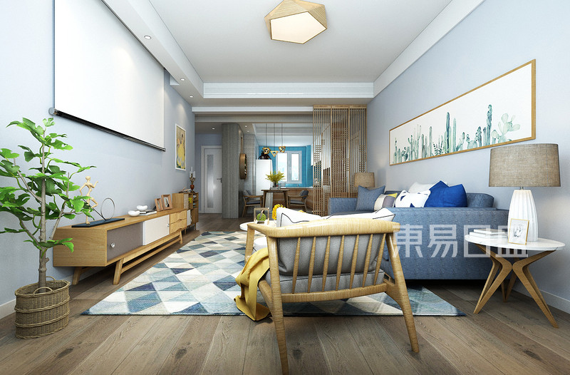 室内软装与装饰配色方案,六合国际北欧现代风格客厅装修效果图