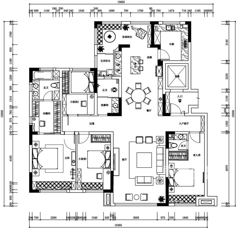 紫禁壹号院-188平米新中式风格户型解析