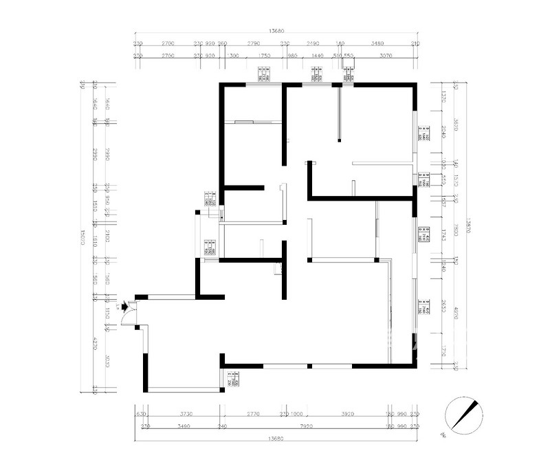天宇澜山158㎡四居室新中式风格装修案例户型解析