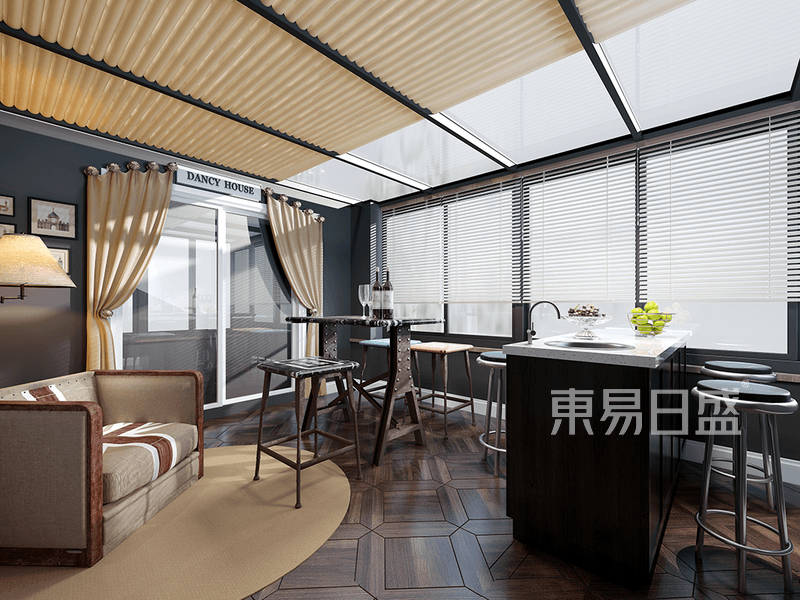 龙湖江与城+600㎡+现代风格客厅休闲区效果图