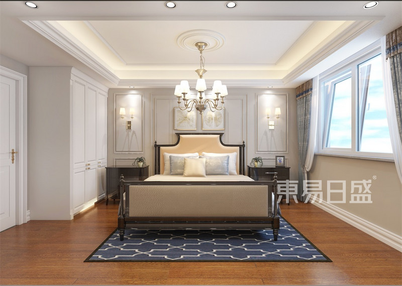 现代美式风格-卧室廊装修效果图