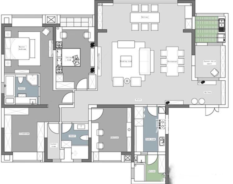 重庆渝中区180㎡3居室户型设计案例解析 