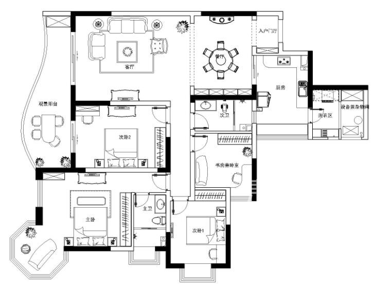 棕榈泉+158㎡+简欧四居室丨新房装修设计