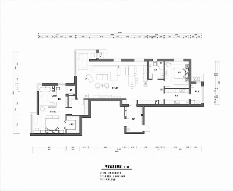 华贸公寓-180平米现代简约-户型解析