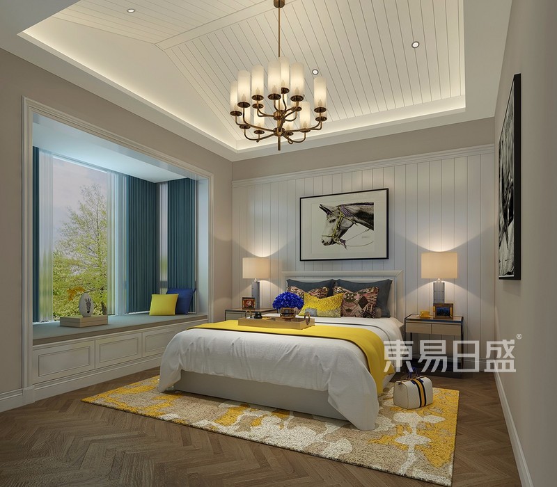 鹭洲国际圣芭芭拉-简约美式-200㎡ 卧室装修效果图