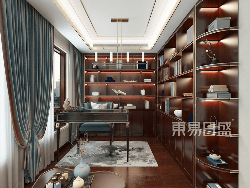新中式-书房装修效果图