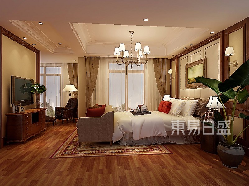 鹭湖宫-美式风格-360㎡ 卧室