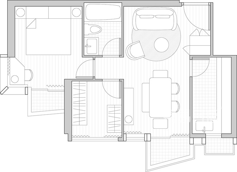 星河盛世-现代简约风格-50㎡房子平面布置图