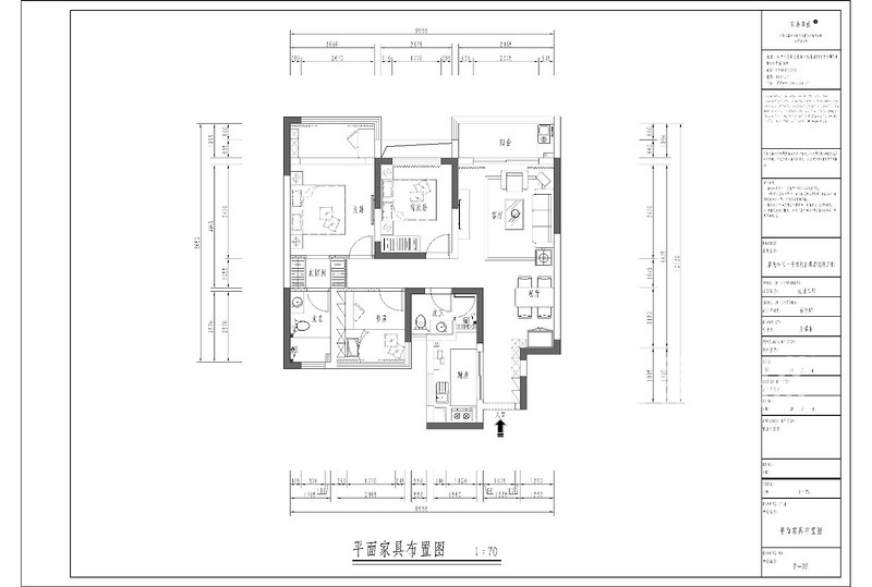 蓝光公园1号108平米3室2厅2卫现代简约风格装修