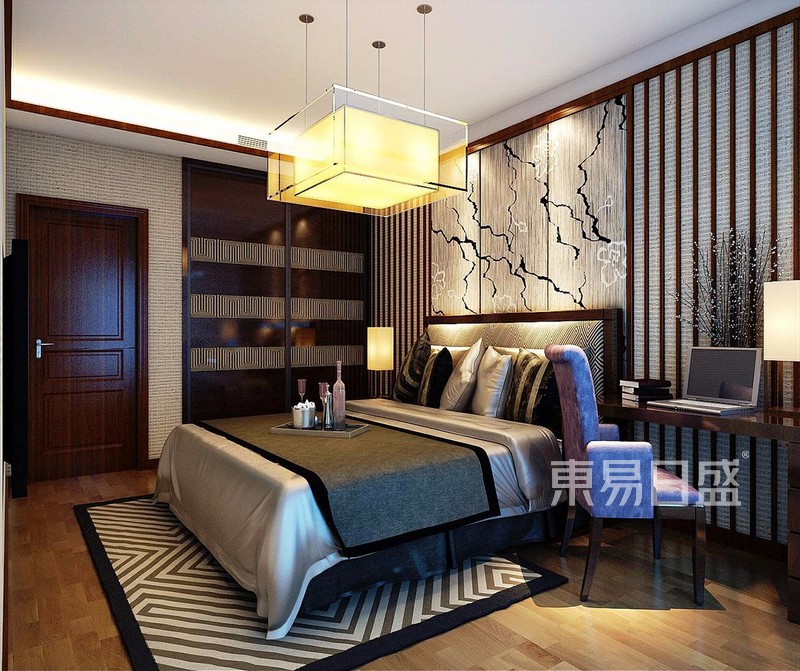 新中式风格装修效果图-卧室
