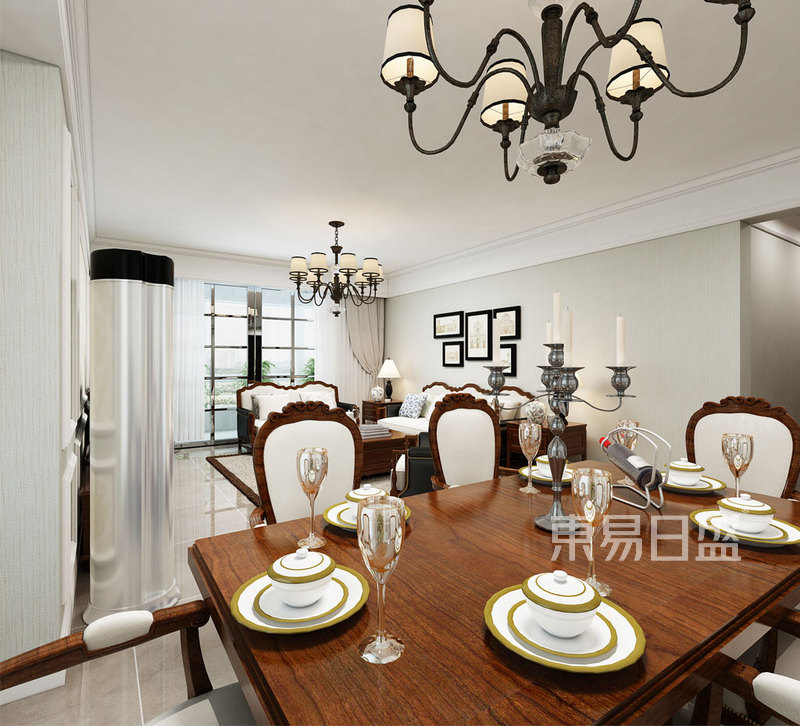 清江山水-156平米-美式风格-三室两厅一厨两卫