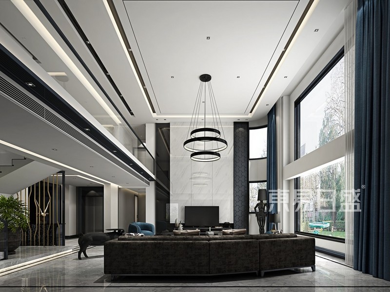 中央洋房390平米现代轻奢风格复式楼户型解析