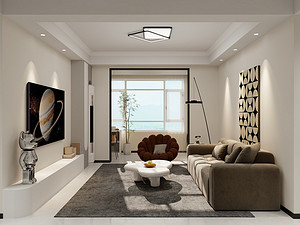 朝阳公园7号院137平米三居室现代简约装修风格效果图