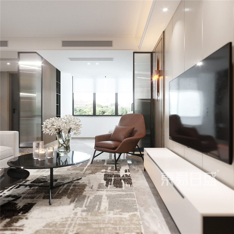 海珠公寓122㎡现代简约装修风格效果-上海装修设计